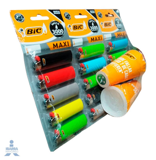Encendedor BIC Maxi 15 pzas. Oferta 2 Veladoras