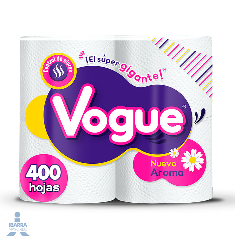 Papel Higiénico Vogue 400 hojas 4 rollos