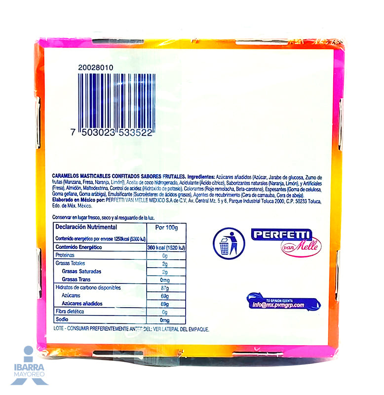 Dulce Mentos Frutas 390 g