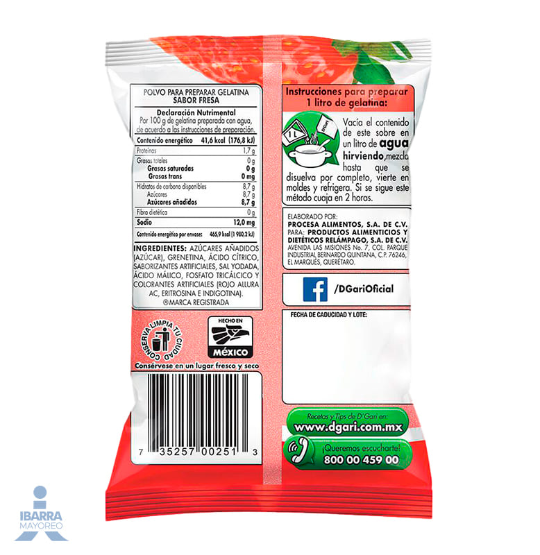 Gelatina D Gari Fresa 120 g