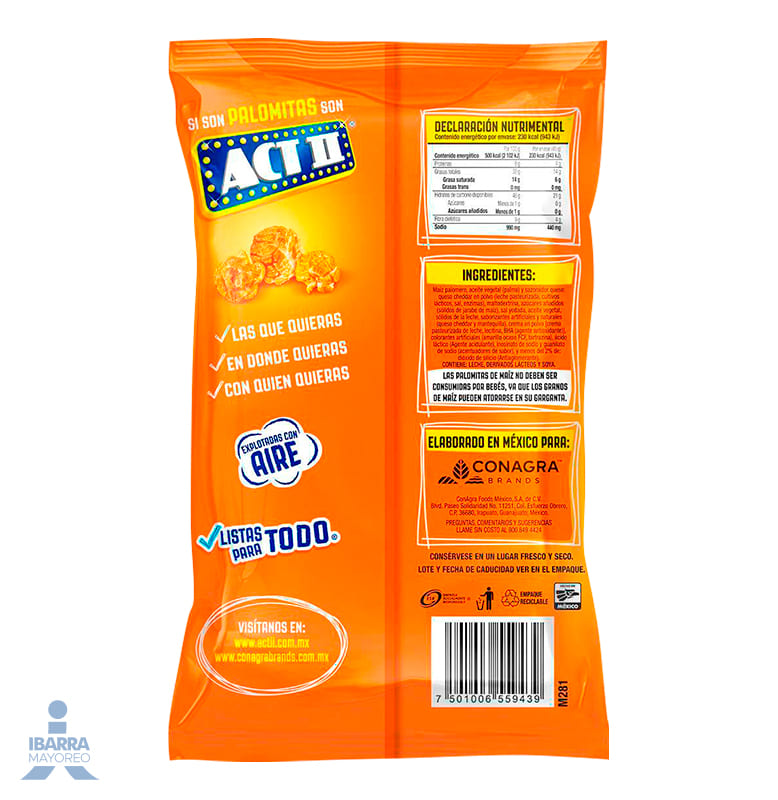 Botana Palomitas Act II Queso 45 g