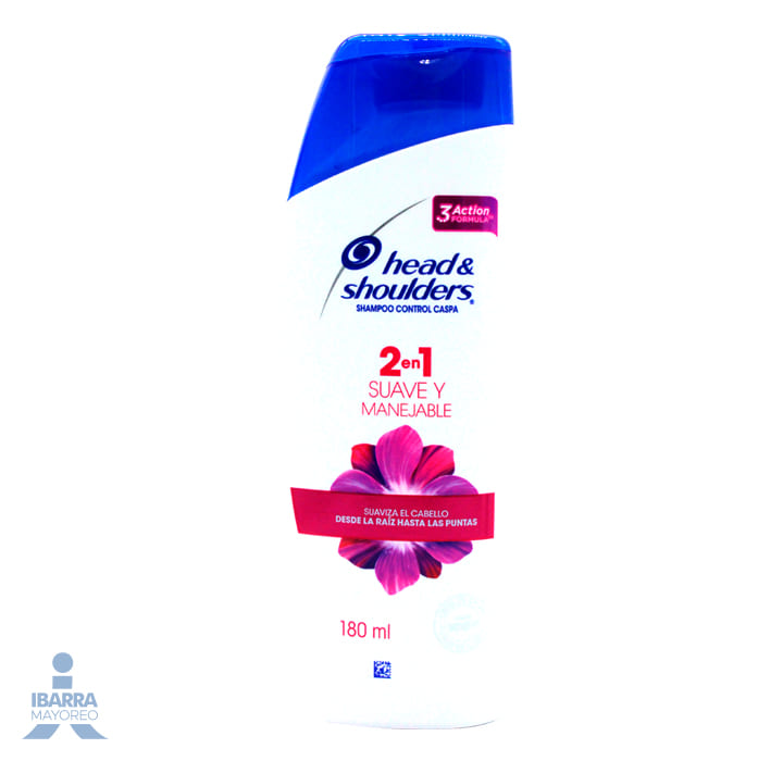 Shampoo Head & Shoulders Suave Manejable 2 en 1 180 ml