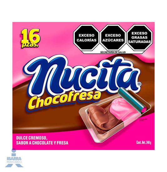 Dulce Cremoso Nucita Chocolate y Fresa 16 pzas.