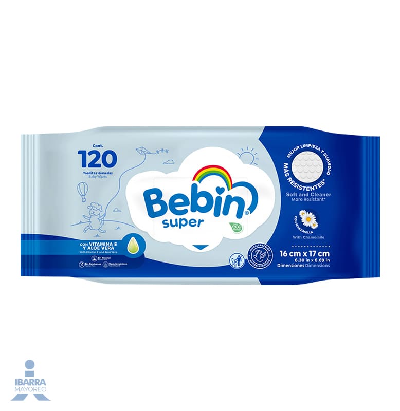 Toallitas Húmedas Bebin Super 120 pzas.