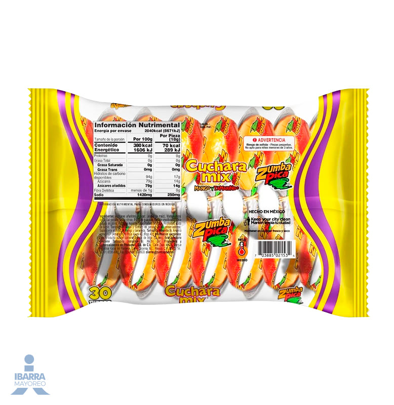 Dulce Picao Cuchara Tamarindo Mango 20 pzas.