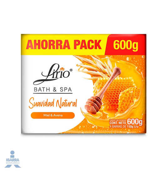 Jabón de tocador Lirio Avena y Miel 4/150 g