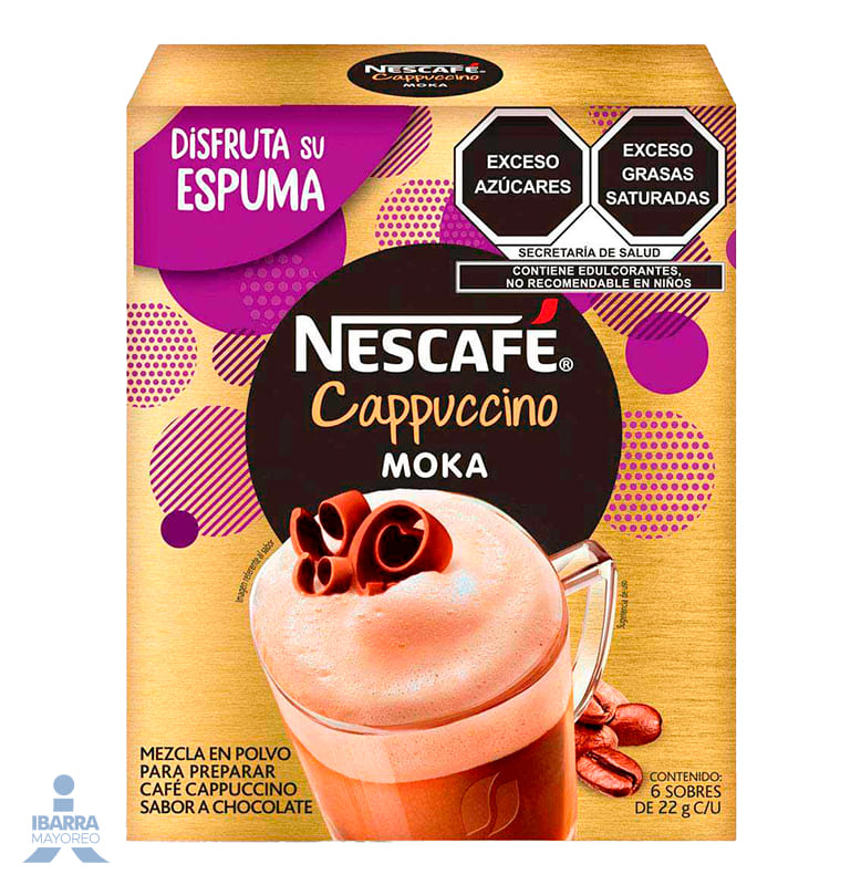 Café soluble Nescafé Cappuccino Moka 6 Sticks 22 g c/u 132 g