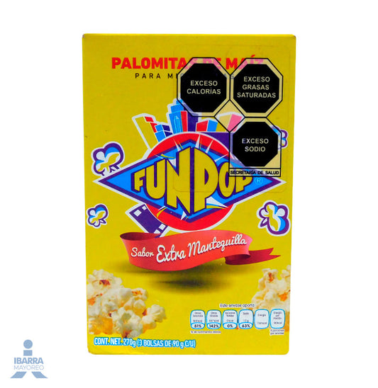 Palomitas Fun Pop Extra Mantequilla 3/90 g