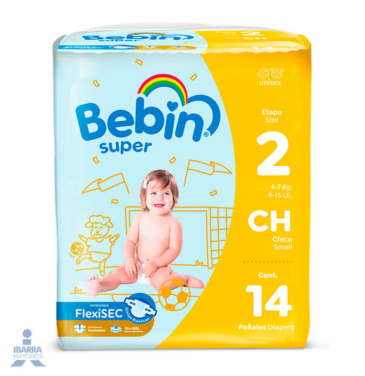 Pañal Bebin Súper Chico 14 pzas.