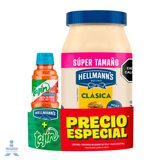 Mayonesa Hellmanns Clásica 790 g + Tajín 80 g