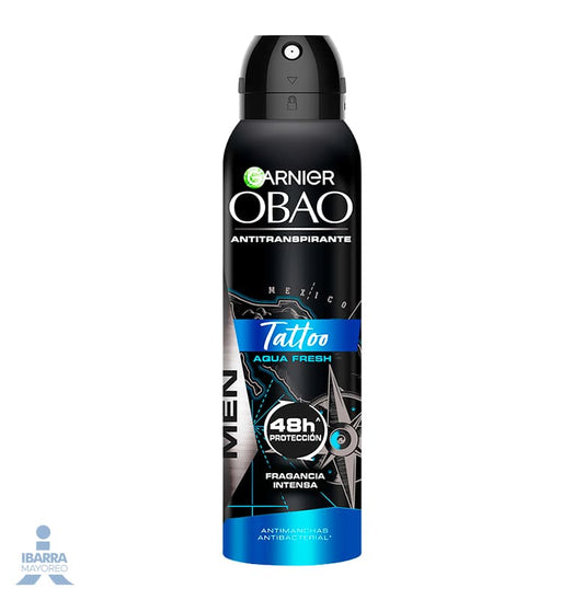 Desodorante Obao Hombre Tattoo Aqua Fresh Aerosol 150 ml