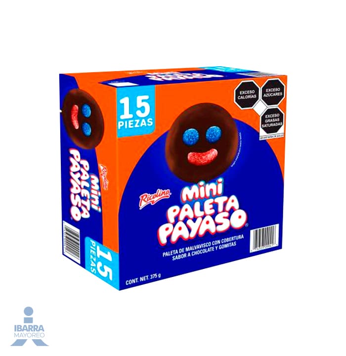 Paleta Ricolino Mini Payaso 15 pzas.