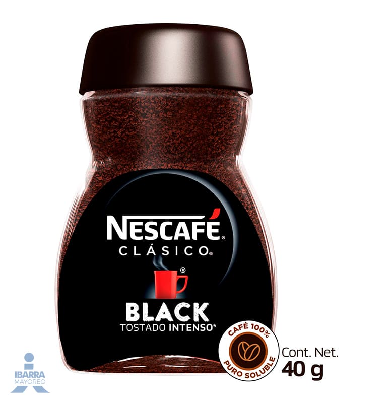Café soluble Nescafé Clásico Black frasco 40 g
