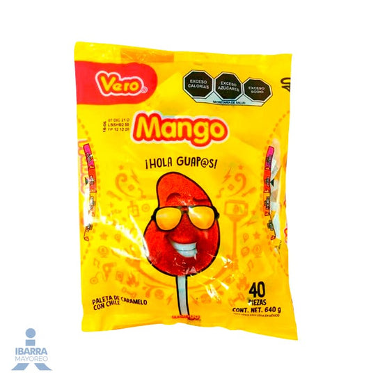 Paleta Vero Mango con Chile 40 pzas.