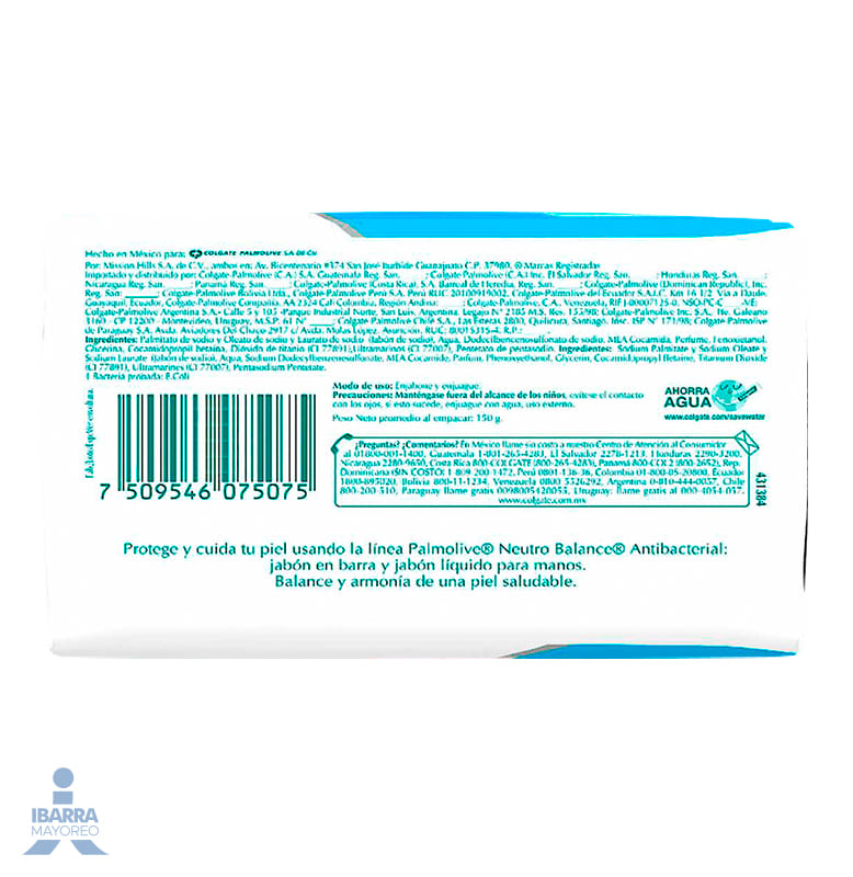 Jabón de tocador Palmolive Neutro Balance Antibacterial 120 g