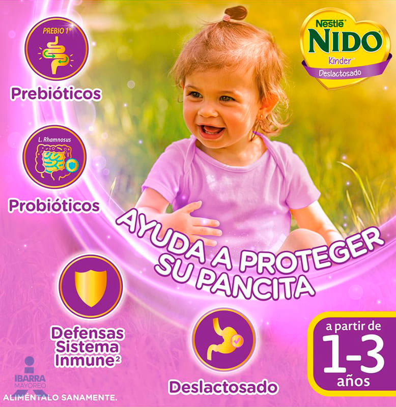 Alimento para niños de corta edad Nido Kinder 1+ Deslactosado Lata 800 g