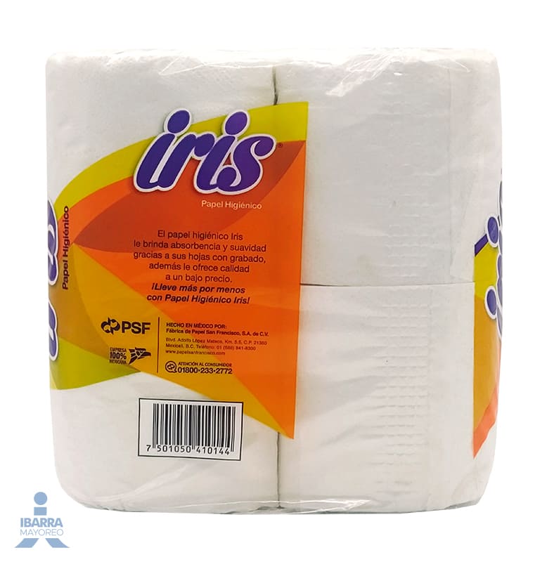 Papel Higiénico Iris 160 hojas 4 rollos