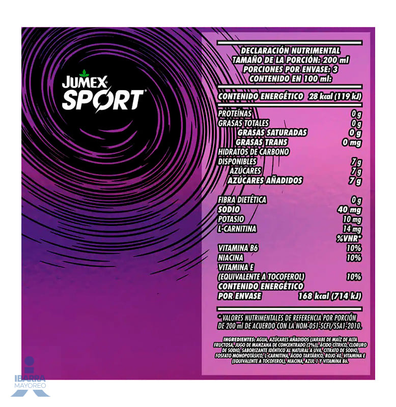 Bebida Jumex Sport Uva Nuevo 600 ml