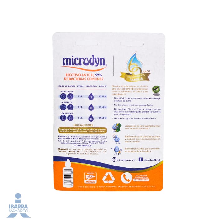 Microdyn Ingredients Desinfectante para Verduras Microdyn 15 ml – Mayorista Ibarra
