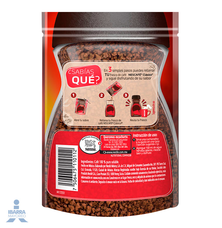 Café soluble Nescafé Clásico bolsa resellable 85 g