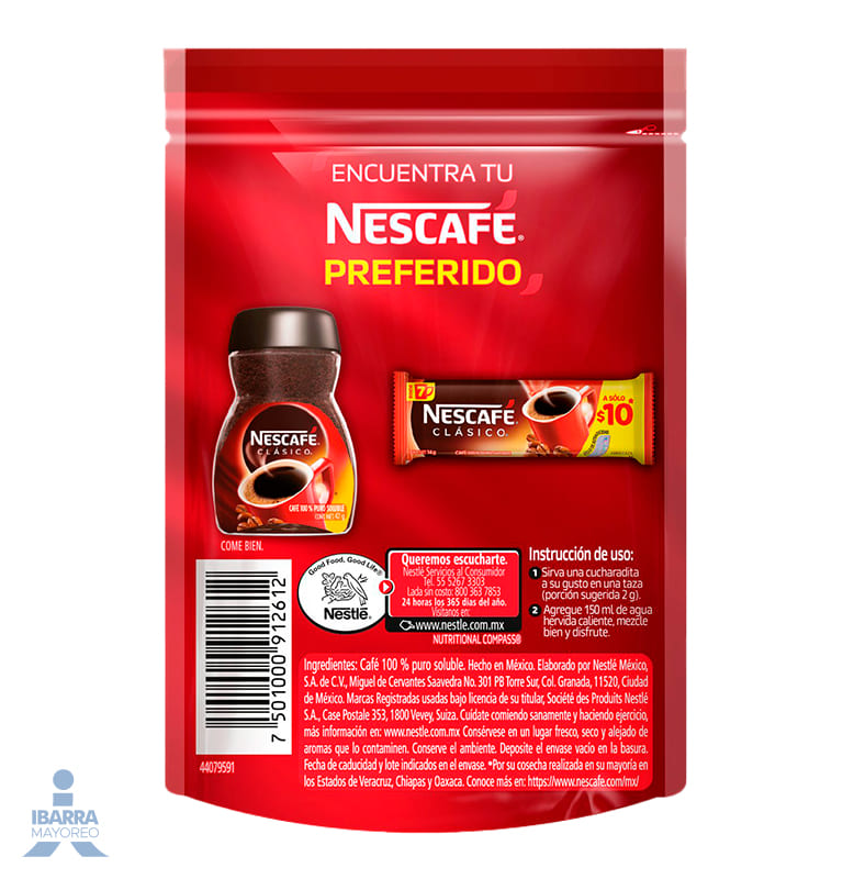 Café soluble Nescafé Clásico Bolsa 28 g
