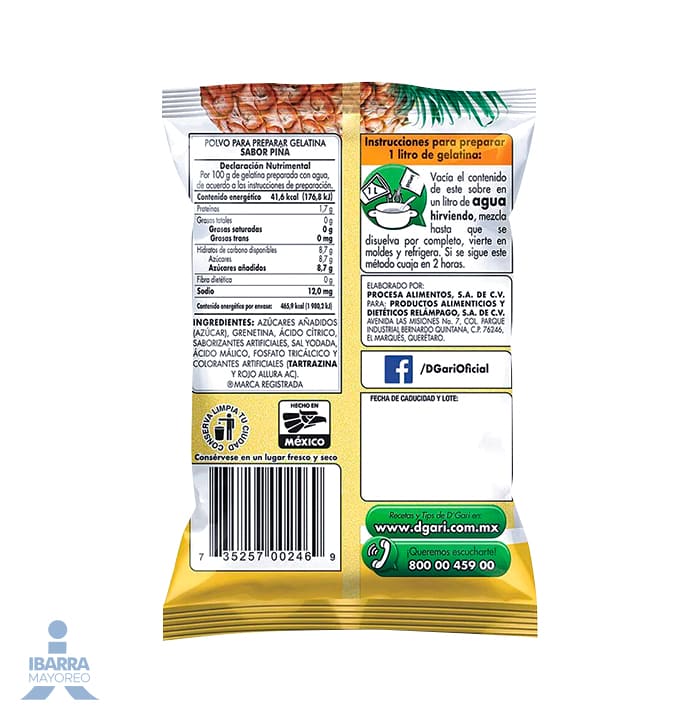 Gelatina D Gari Piña 120 g