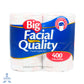 Papel Higiénico Big Facial Quality 400 hojas 4 rollos