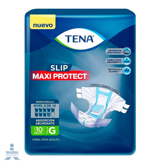 Pañal Tena Slip Maxi Protect Grande 10 pzas.