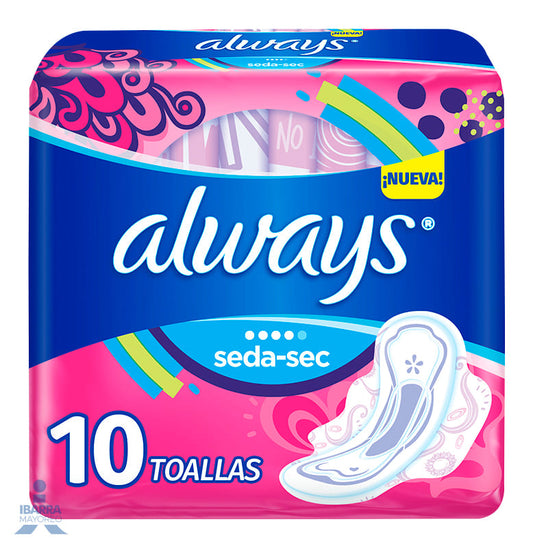 Toalla Sanitaria Always Protección Total con alas 10 pzas.