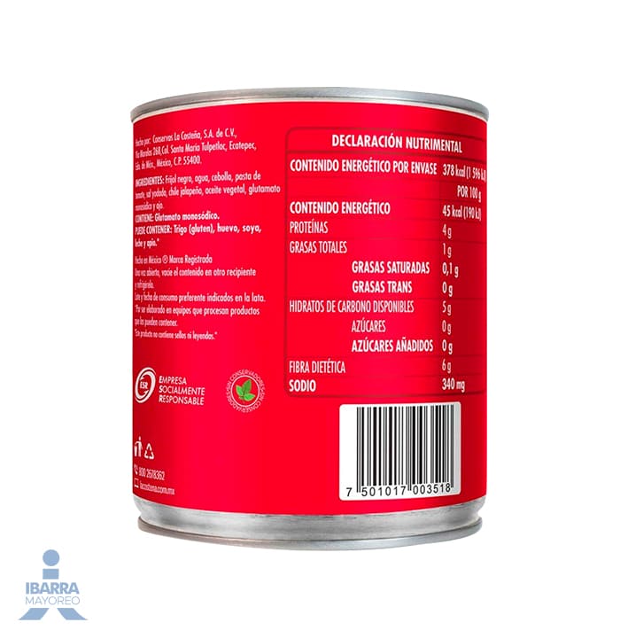 Frijol Negro Entero La Costeña 840 g