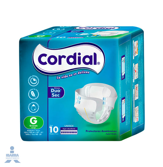 Pañal Cordial Adulto Grande 10 pzas.
