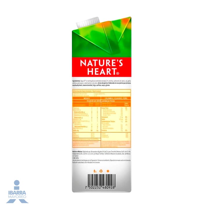 Alimento Líquido Natures Heart Almendra sin Azúcar 946 ml