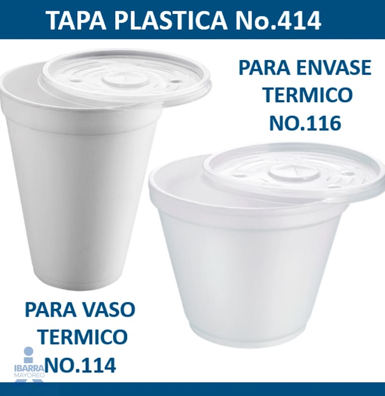 Tapa Plástico Convermex no. 414 50 pzas.