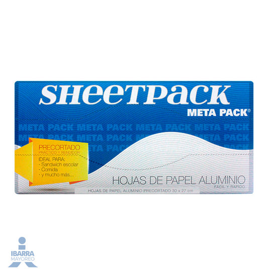 Papel Aluminio Sheetpack Precortado 30x27 200 hojas