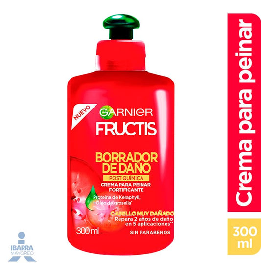 Crema para peinar Fructis Borrador Daño Post Química 300 ml