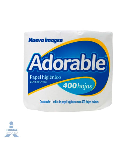 Papel Higiénico Adorable 400 hojas 1 rollo 