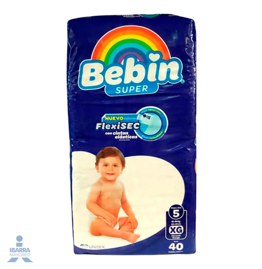 Pañal Bebin Súper Grande/Extra Grande 4/40 pzas.