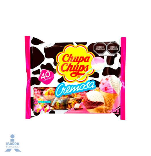 Paleta Chupa Chups Cremosa Yogurt 40 pzas.