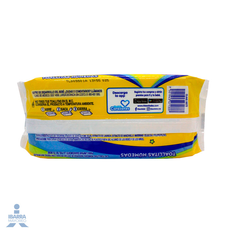 Toallitas Húmedas KleenBebé Absorsec 90 pzas.