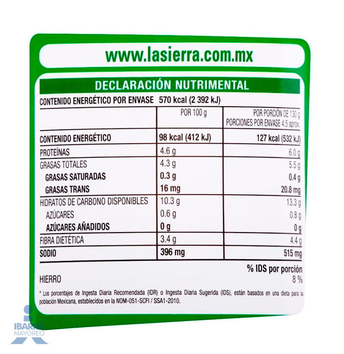 Frijol Bayo Refrito La Sierra 580 g