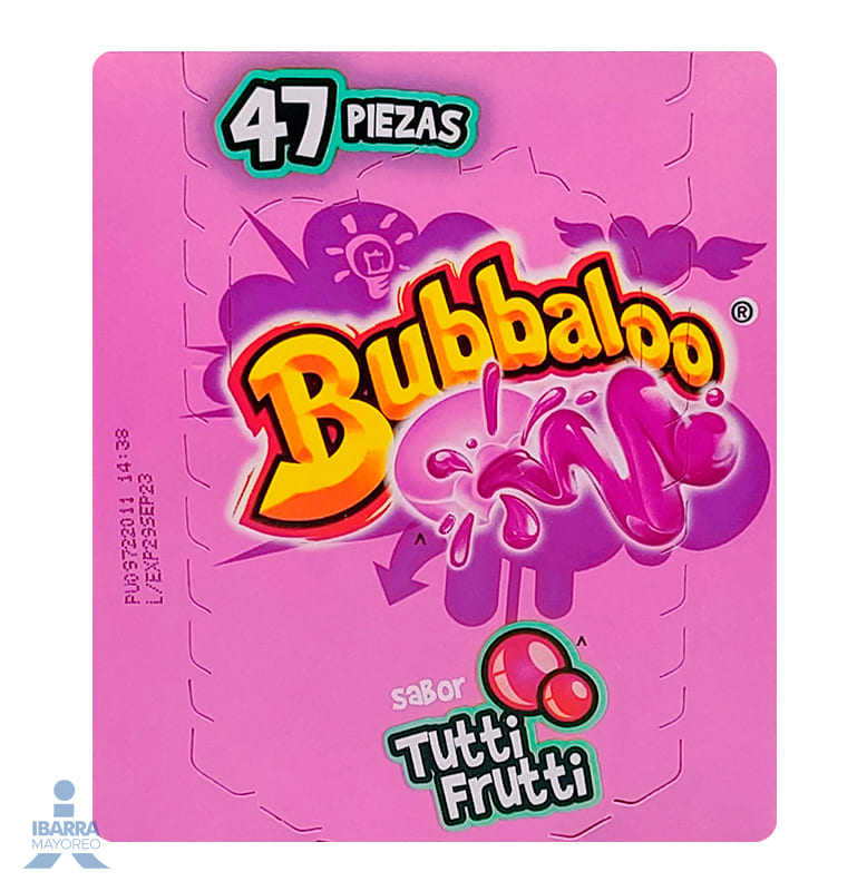 Goma de Mascar Bubbaloo Tutti Frutti 47/5.1 g