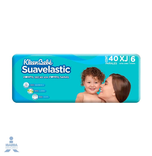 Pañal KleenBebé Suavelastic Max Extra Jumbo 40 pzas.