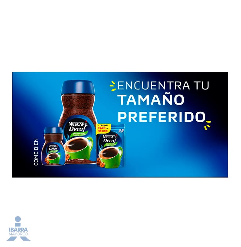 Café descafeinado soluble Nescafé Decaf 8 sobres de 14 g