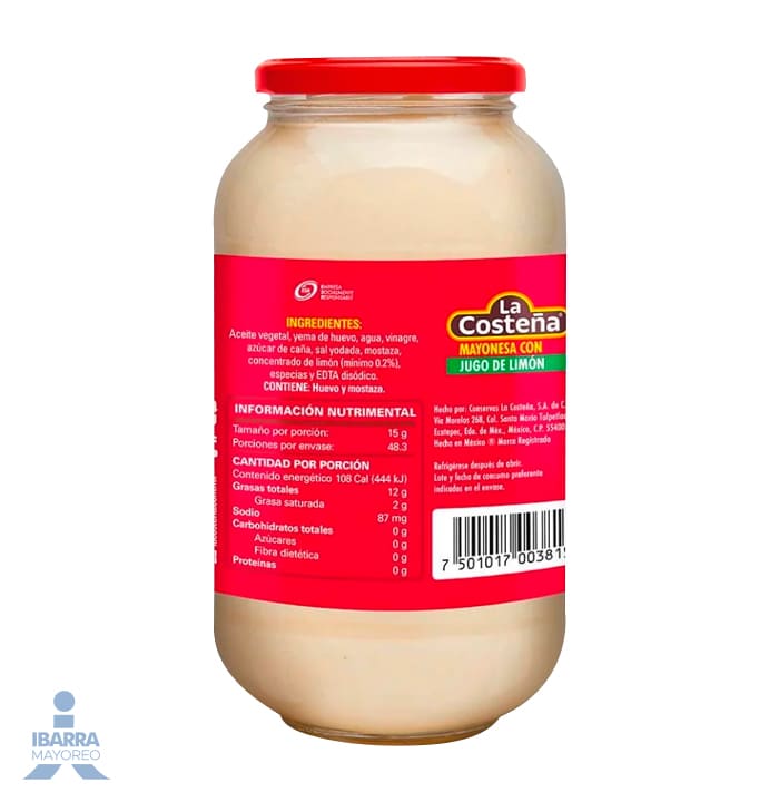 Mayonesa La Costeña con Limón 725 g