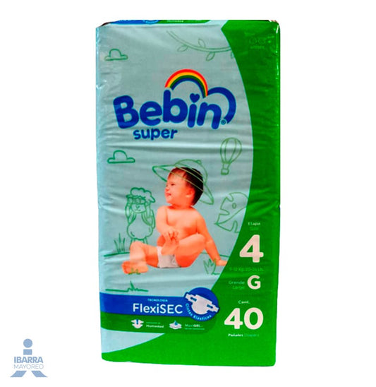 Pañal Bebin Súper Grande Mini Caja 2/40 pzas.