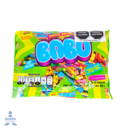Goma de Mascar de la Rosa Babu 100 pzas.