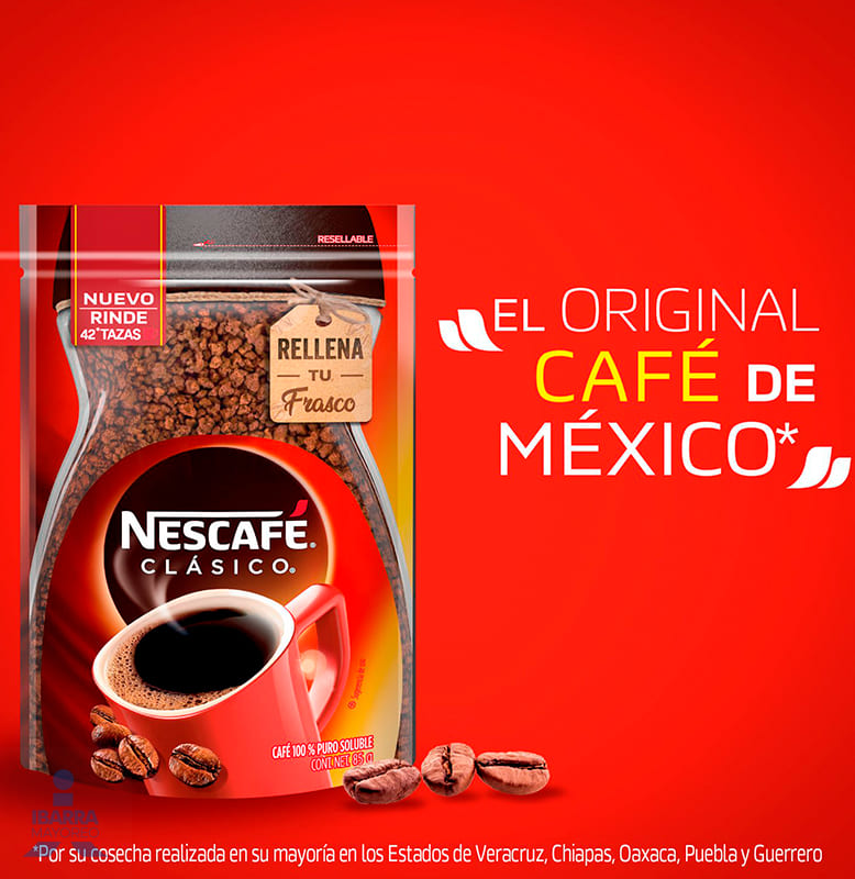 Café soluble Nescafé Clásico bolsa resellable 85 g