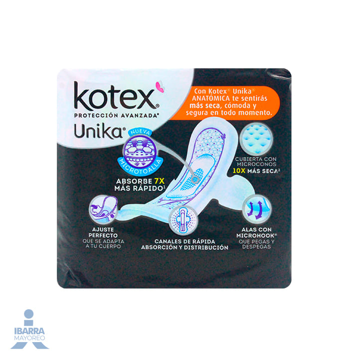 Toalla Sanitaria Kotex U By Anatómica 8 pzas.