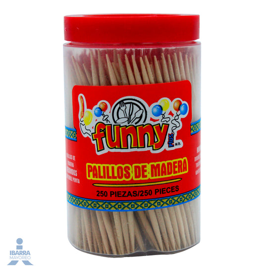 Palillo Funny Plus Vaso 250 pzas.