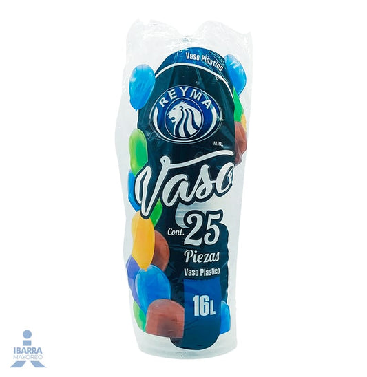 Vaso Plástico Reyma no. 16 L /473 ml 25 pzas.